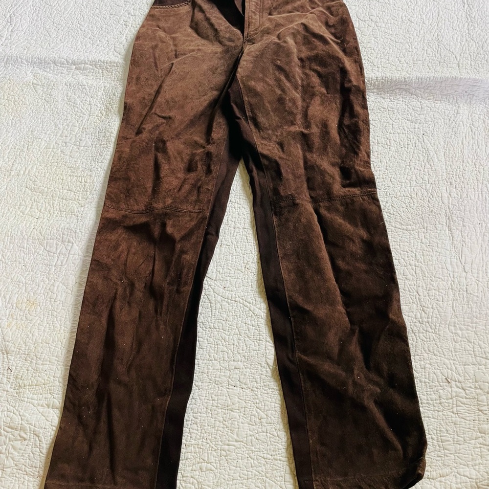 Votre Nom brown 26 100% leather front jeans